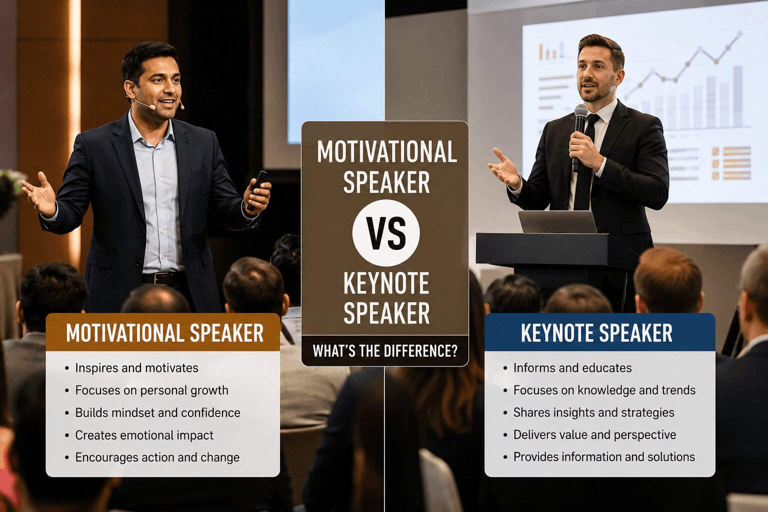Motivational Speaker vs Keynote Speaker: What’s the Difference?